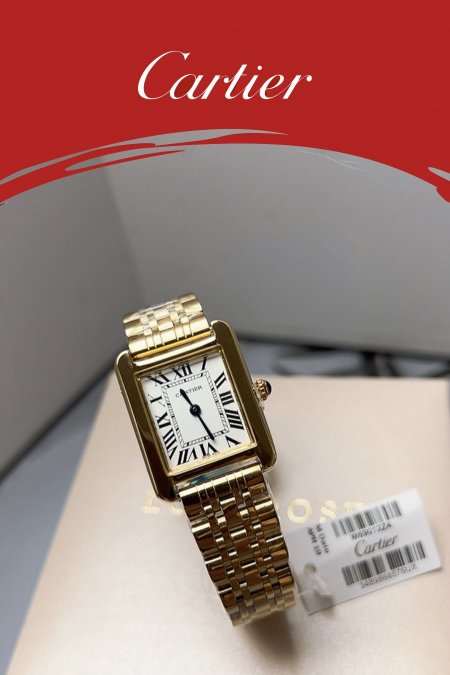 ساعة - Cartier /  مستطيل - ذهبي <br> <span class='text-color-warm'>نفدت الكمية</span>